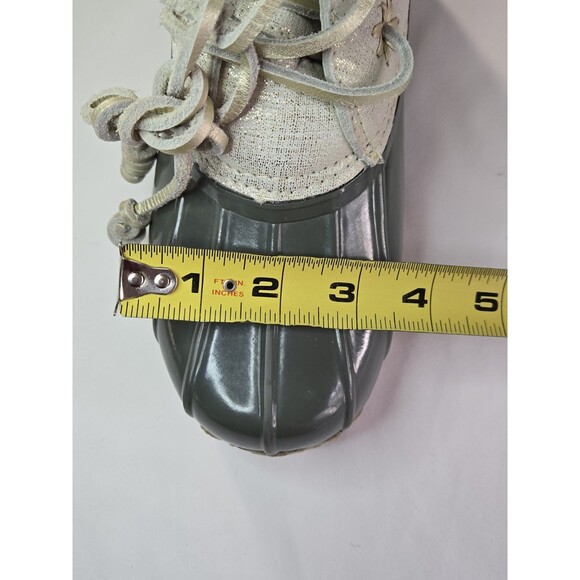 Jack Rogers Chloe Duck Rain Boots Olive Green Gold Sz 7 Shimmery Waterproof - Picture 11 of 15